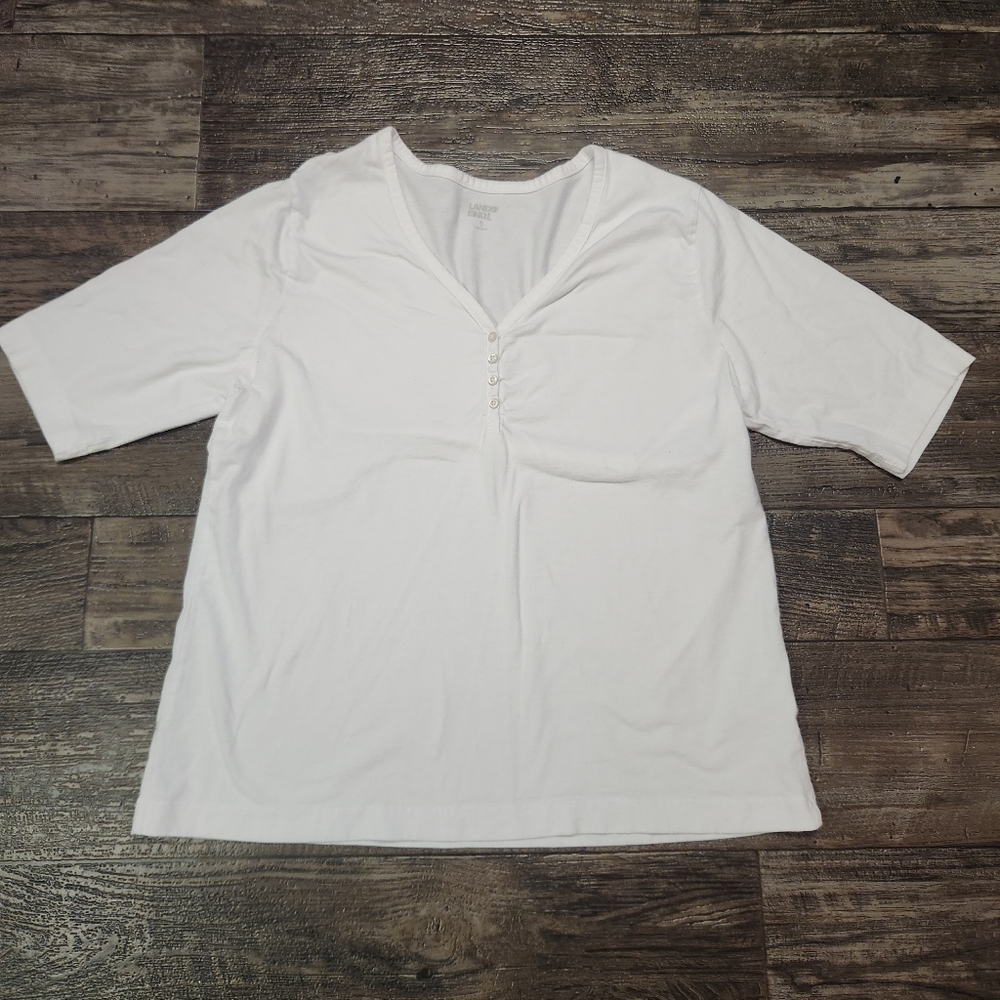Lands End White Women's Top T Shirt XL